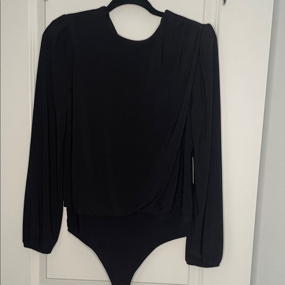 Express Tops - Elegant Black Long Sleeve Bodysuit